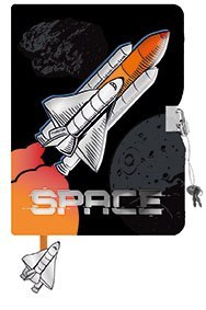 Pamiętnik z kłódką 3D włochacz A5 96k Space Pamiętnik z kłódką 3D włochacz A5 96k Space