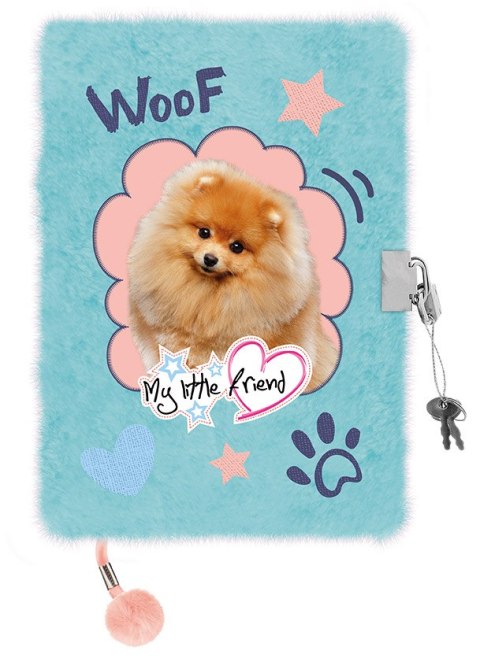 Pamiętnik z kłódką włochacz A5 96k Fluffy Dog MY LITTLE FRIEND