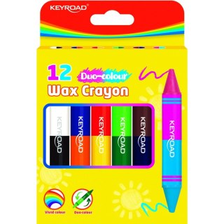 Kredki woskowe KEYROAD 6 sztuk dwustronne