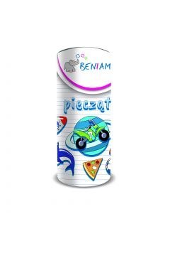 Pieczątki drewniane dla chłopców w tubie