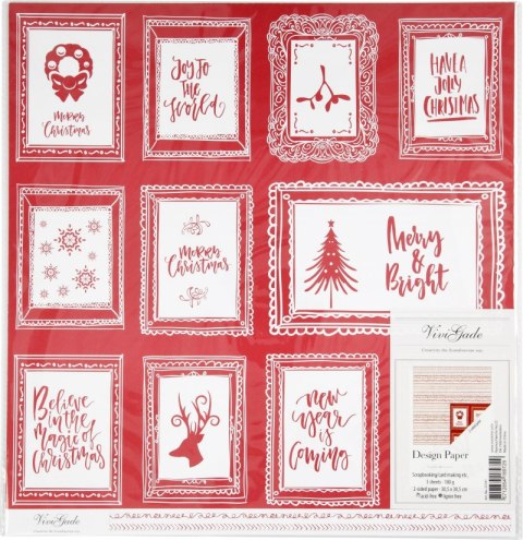 Papier ozdobny Doodles and texts scrapbooking 30,5x30,5cm 180g 5 arkuszy edycja limitowana