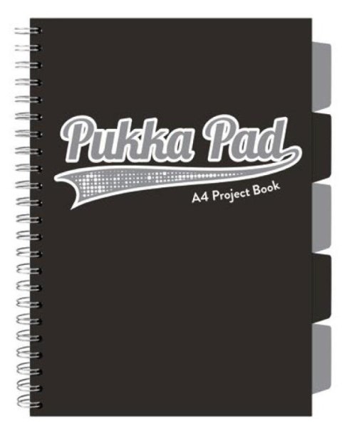 Kołozeszyt Pukka Pad A4 Project Book Black & Grey czarny Kołozeszyt Pukka Pad A4 Project Book Black & Grey czarny