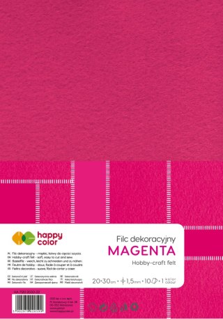 Filc dekoracyjny 20x30 cm 1,5 mm 5 ark. Magenta Happy Color
