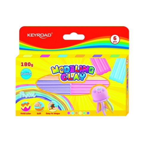 Plastelina kwadratowa fala KEYROAD pastel 6 kolorów Plastelina kwadratowa fala KEYROAD pastel 6 kolorów
