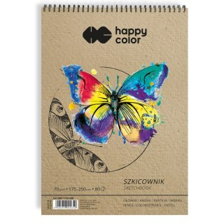 Szkicownik na spirali 80 ark.70gsm Happy Color