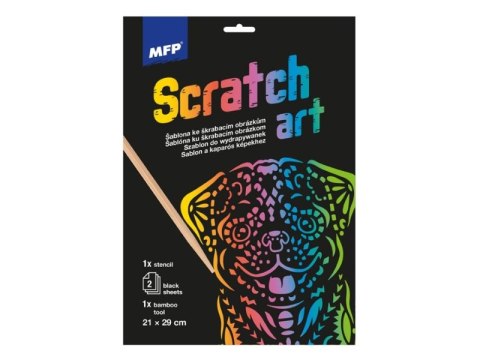 Wydrapywanka A4 szablon Pies + 2 kartki 1032221 Wydrapywanka A4 szablon Pies + 2 kartki 1032221