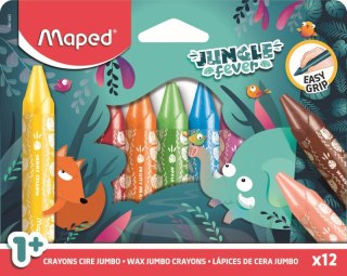 Kredki świecowe Jumbo Jungle Fever 12 kolorów