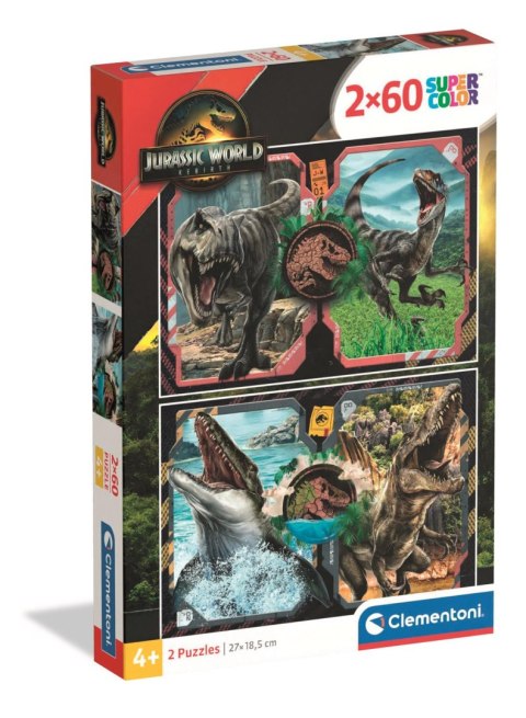 Puzzle 2x60 Super kolor Jurassic world 24830