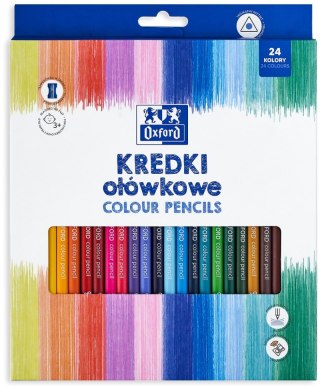Kredki ołówkowe Oxford Regular z temperówką 24 kolory