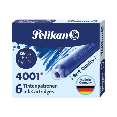 Naboje atramentowe Pelikan krótkie niebieskie 6 sztuk Naboje atramentowe Pelikan krótkie niebieskie 6 sztuk