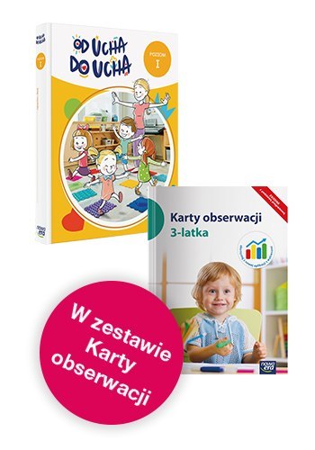 Wychowanie przedszkolne OD UCHA DO UCHA 3-latki poziom 1 Zestaw dla dziecka Wychowanie przedszkolne OD UCHA DO UCHA 3-latki poziom 1 Zestaw dla dziecka