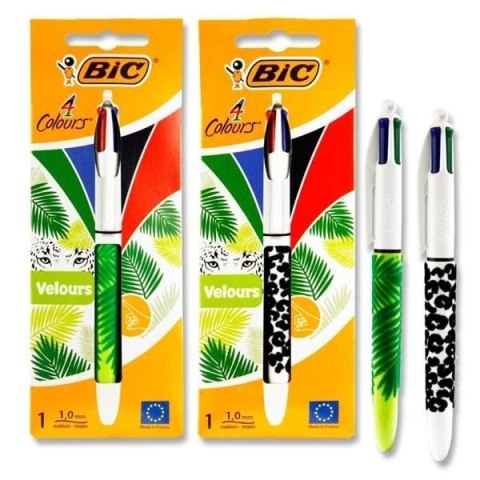 Długopis 4 kolorowy BIC Velours AST 1szt mix blister Długopis 4 kolorowy BIC Velours AST 1szt mix blister