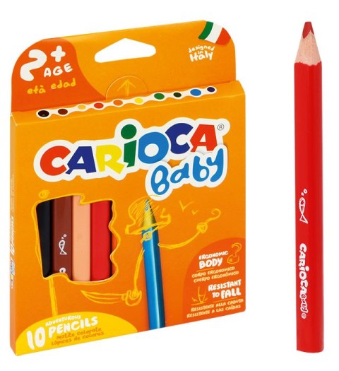 Kredki ołówkowe trójkątne Baby Carioca 10 kolorów (42819)