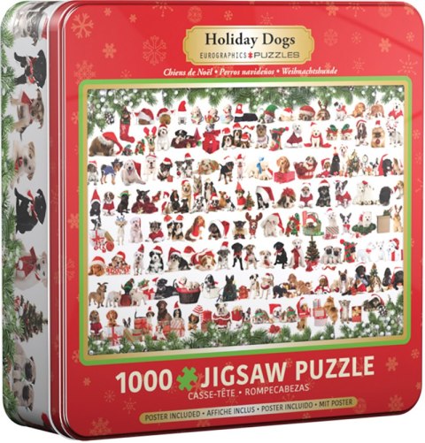 Puzzle 1000 Tin Holiday Dogs 8051-0939 Puzzle 1000 Tin Holiday Dogs 8051-0939