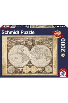 Puzzle 2000 PQ Historyczna mapa świata 105006