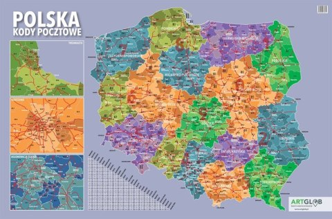 Podkładka na biurko Polska kody pocztowe Podkładka na biurko Polska kody pocztowe