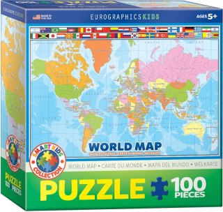 Puzzle 100 Smartkids World Map 6100-1271