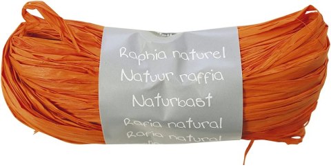 Rafia naturalna kolor Pomarańczowy 50g