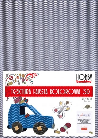 Tektura B4 falista 3D 25x35 Bambino10 arkuszy Złota/Srebrna