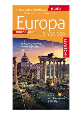 Europa. Mapa samochodowa 1:3 400 000. Mocna mapa wyd. 2024