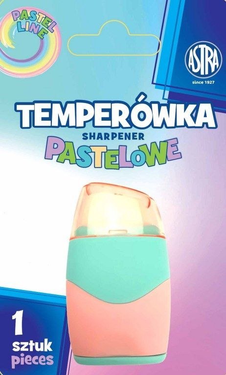 Temperówka i gumka 2w1 pastelowa Astra blister 1 sztuka