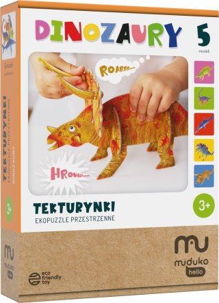 Ekopuzzle przestrzenne tekturynki Dinozaury 5 modeli
