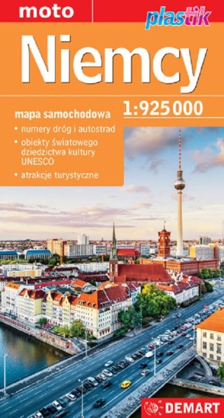 Niemcy. Mapa samochodowa 1:925 000. Plastik wyd. 2022/2023