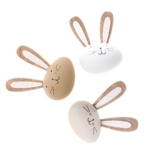 Pisanki zajączki 9 cm neutralny 3szt.