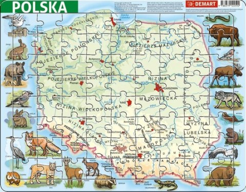 Puzzle 72 ramkowe Polska fizyczna Puzzle 72 ramkowe Polska fizyczna