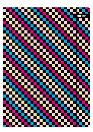 Teczka A4+ kartonowa z gumką SKATE szachownica mix. 24x31cm Happy Color