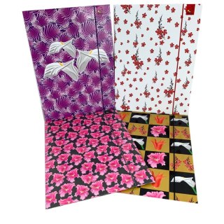 Teczka A4 z gumką flowers 8 szt. mix