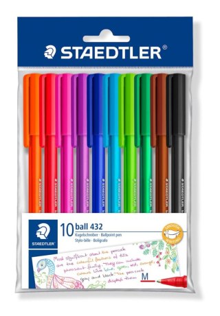 Długopis jednorazowy trójkątny M Staedtler 10 szt. mix kolorów