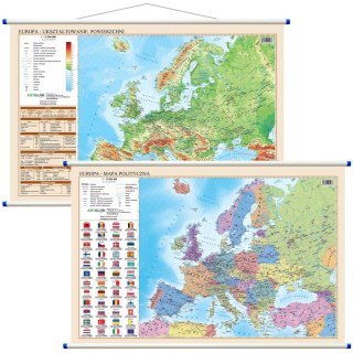 Mapa ścienna Europa polityczno fizyczna dwustronna 1:12 000 000