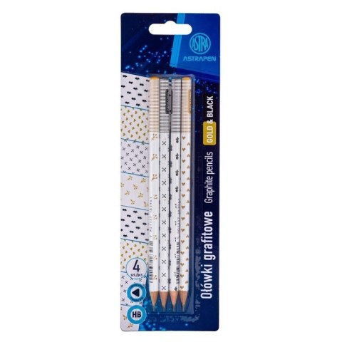 Ołówki grafitowe trójkątne HB Astrapen Gold and Black 4 szt. Ołówki grafitowe trójkątne HB Astrapen Gold and Black 4 szt.