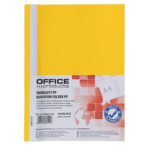 Paczka Skoroszyt OFFICE PRODUCTS PP żółty 10 sztuk Paczka Skoroszyt OFFICE PRODUCTS PP żółty 10 sztuk