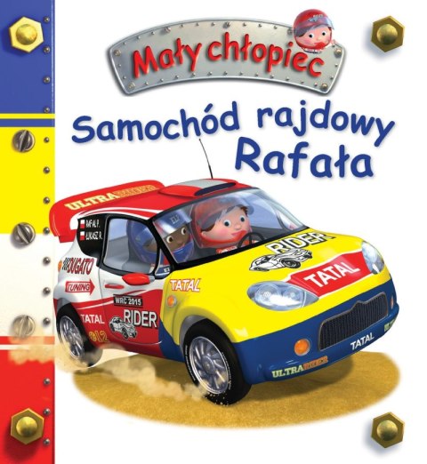 Samochód rajdowy Rafała. Mały chłopiec Samochód rajdowy Rafała. Mały chłopiec