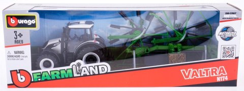 BBURAGO MODEL TRACTOR TRAILER VALTRA N174 WHIRL RAKE 10CM