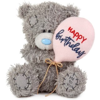 Maskotka Miś Happy Birthday z balonem 11cm