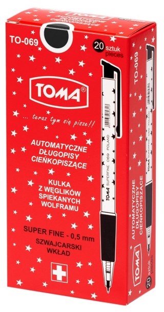 Paczka długopis automatyczny S-fine czarny 20 szt.