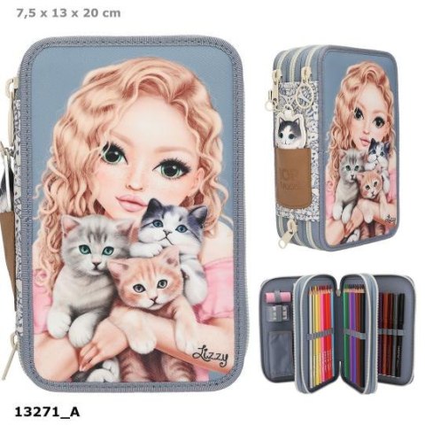 Piórnik 3-komorowy z wyposażeniem Top Model Cat Love 13271A Piórnik 3-komorowy z wyposażeniem Top Model Cat Love 13271A