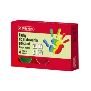 Farby do malowania palcami Herlitz 6x40ml