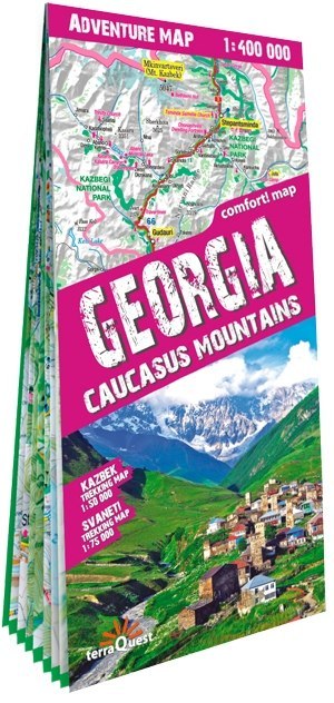 Georgia Caucasus Mountains adventure map 1:400 000 laminat 2020