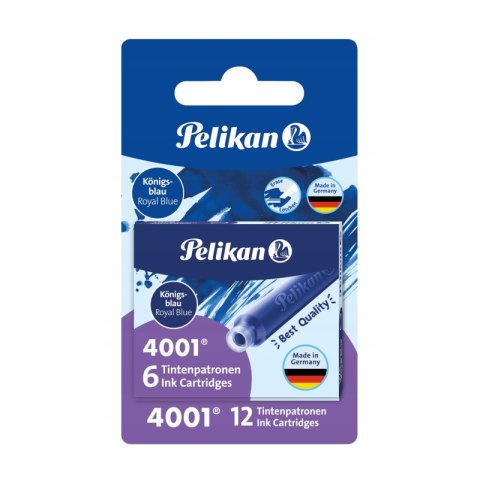 Naboje atramentowe Pelikan krótkie niebieskie 2x6szt. Naboje atramentowe Pelikan krótkie niebieskie 2x6szt.