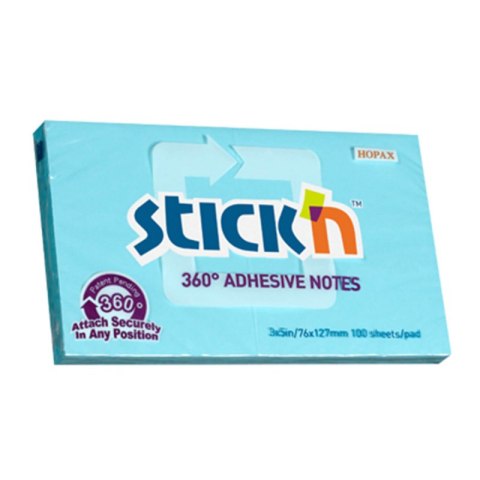 Notes samoprzylepny 127x76mm 360 stopni niebieski 100 kartek Notes samoprzylepny 127x76mm 360 stopni niebieski 100 kartek