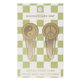 Zakładki do książek metalowe Peace + Yin-Yang 2szt.