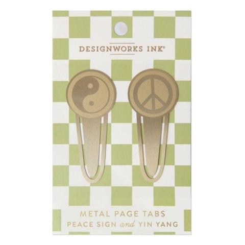 Zakładki do książek metalowe Peace + Yin-Yang 2szt.
