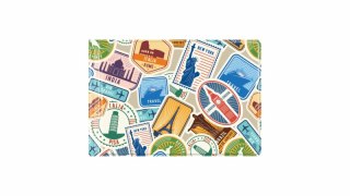 Okładka na dokumenty małe z nadrukiem travel
