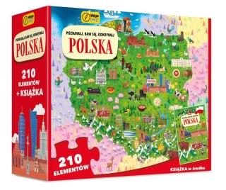 Książka i puzzle Poznawaj, baw się, odkrywaj Polska 210 elementów