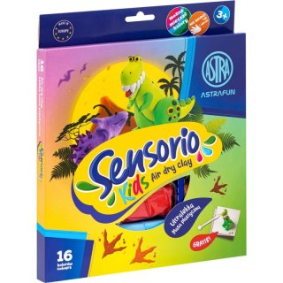 Lekka masa plastyczna Dinozaury Sensorio Kids 16 kolorów
