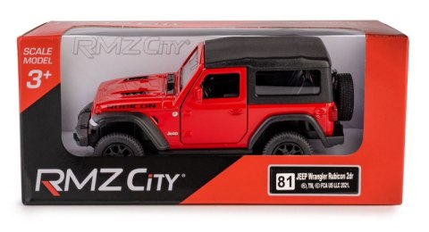 RMZ City Jeep Wrangler Rubicon 2021 Soft Top czerwony w skali 1:35